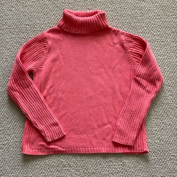 Charter Club Knit Turtleneck Pullover Sweater Salmon Red Size Medium Shirt FLAWS - Picture 1 of 9